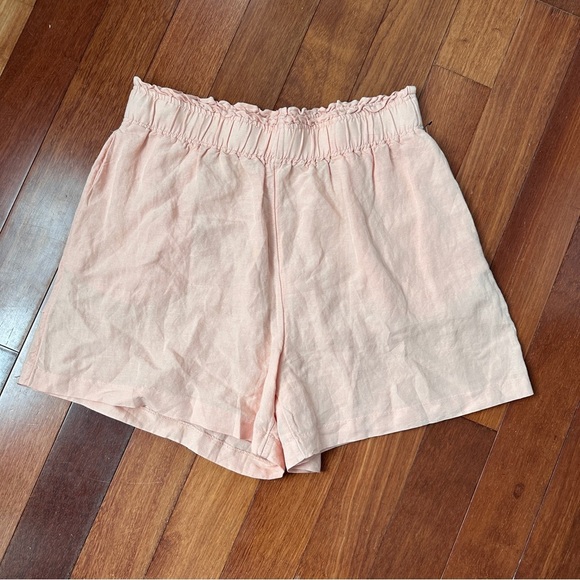 H&M Linen Blend Pull On Style Shorts | Color: Apricot | Sizes small and large - Picture 2 of 5